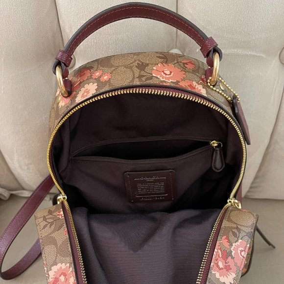 COACH® Prairie Daisy Cluster Print Signature Monogram jordyn backpack - Picture 3 of 6